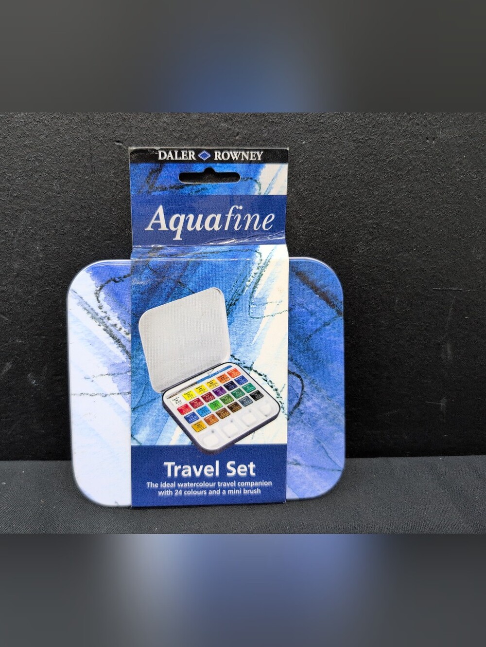 Daler Rowney Aquafine Watercolour Paint Travel Tin Set 24 Assorted Colors